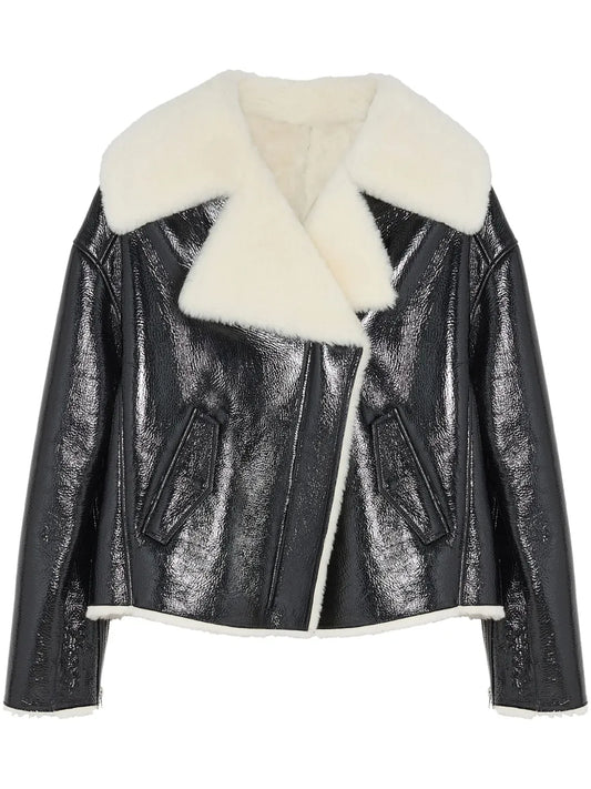 Shearling-Lining Biker Jacket