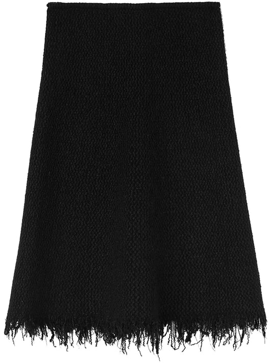 A-Line Frayed-Detail Skirt