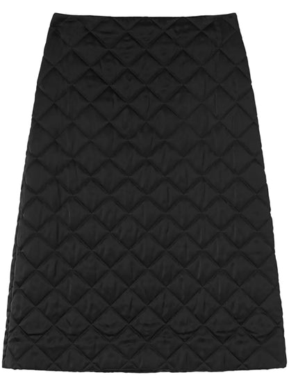 A-Line Quilted Midi Skirt