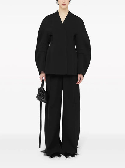 Wide-Leg Tailored Wool Trousers