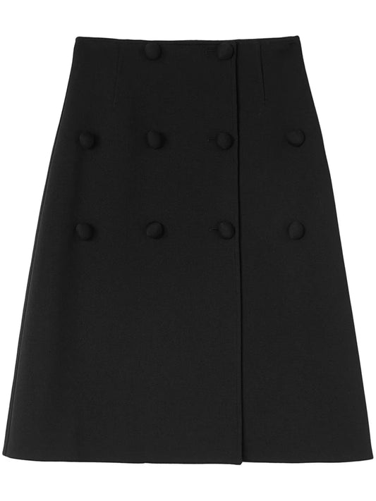A-Line Decorative-Buttons Skirt