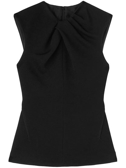 Pleat-Detailing Sleeveless Top