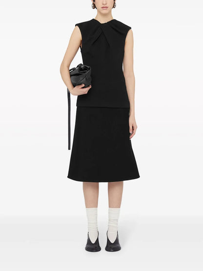 Pleat-Detailing Sleeveless Top