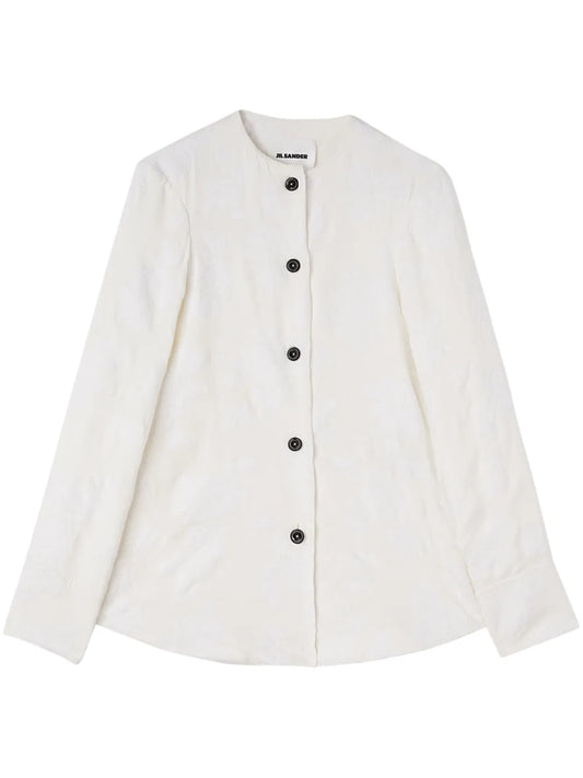Floral-Jacquard Long-Sleeve Shirt