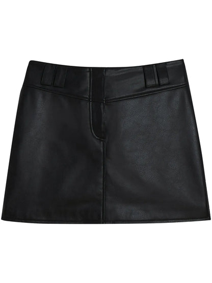 Faux-Leather Mini Skirt