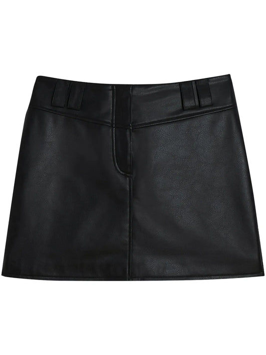 Faux-Leather Mini Skirt