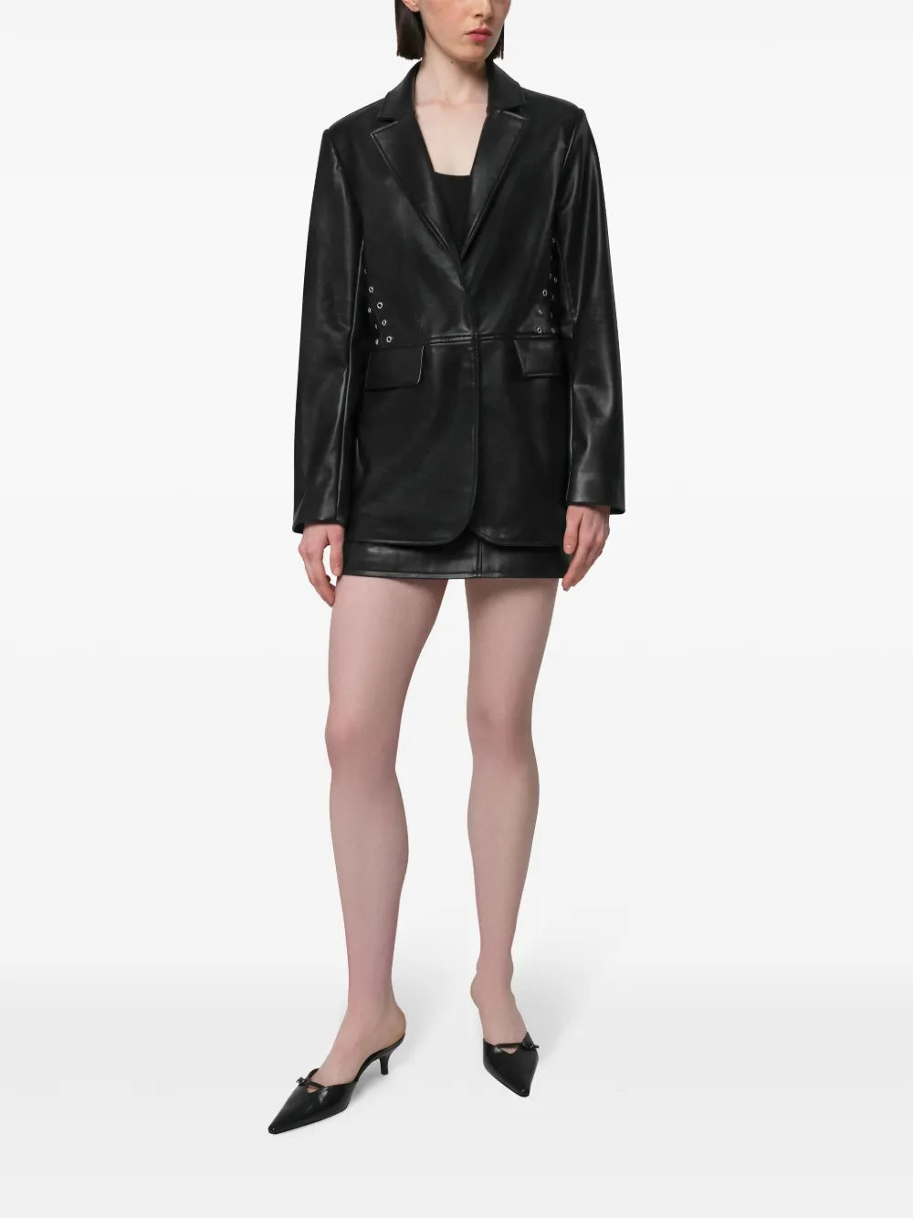 Faux-Leather Blazer