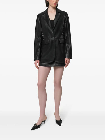 Faux-Leather Blazer