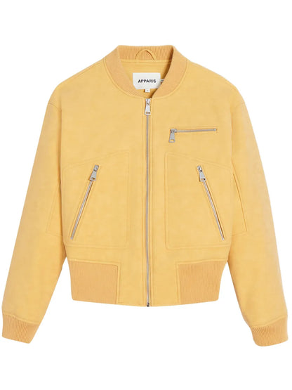 Faux-Leather Bomber Jacket