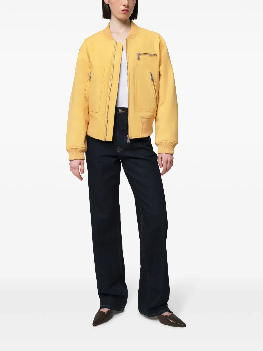 Faux-Leather Bomber Jacket