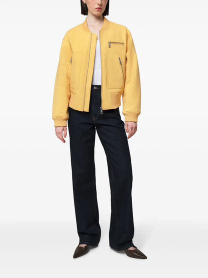 Faux-Leather Bomber Jacket