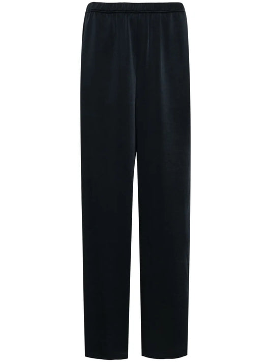 Straight-Leg Satin Trousers