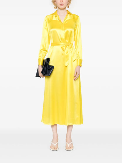 Classic-Collar Silk Shirtdress