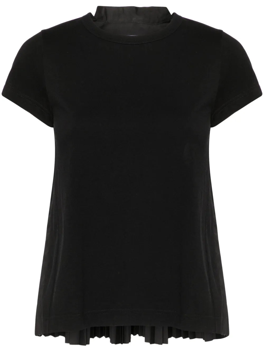 Knife-Pleats Crew-Neck T-Shirt