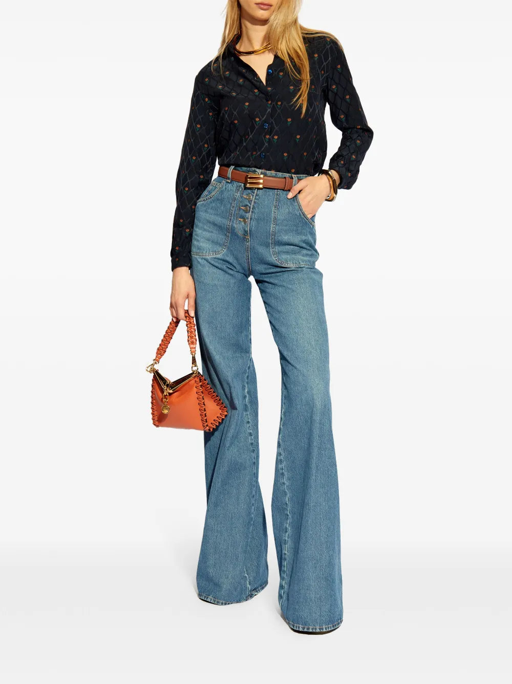 Floral Diamond Grid Shirt