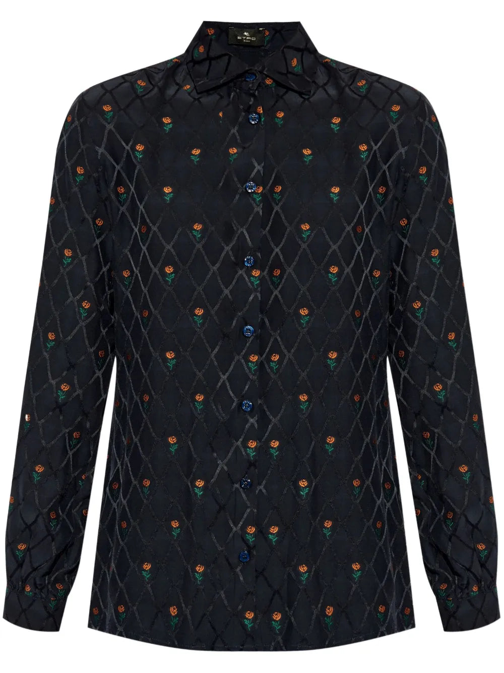 Floral Diamond Grid Shirt