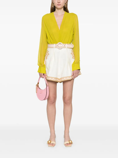 Waverly Embroidered Linen Shorts