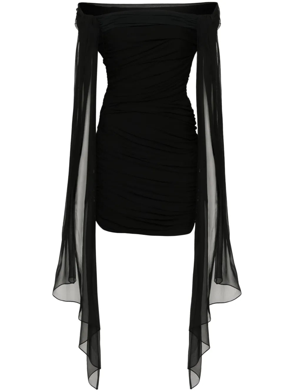 Off-Shoulder Draped Mini Dress