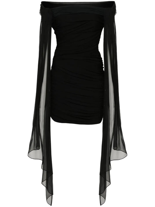 Off-Shoulder Draped Mini Dress