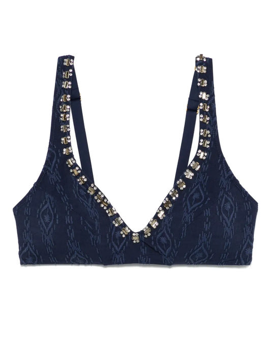 Embossed Triangle Bikini Top