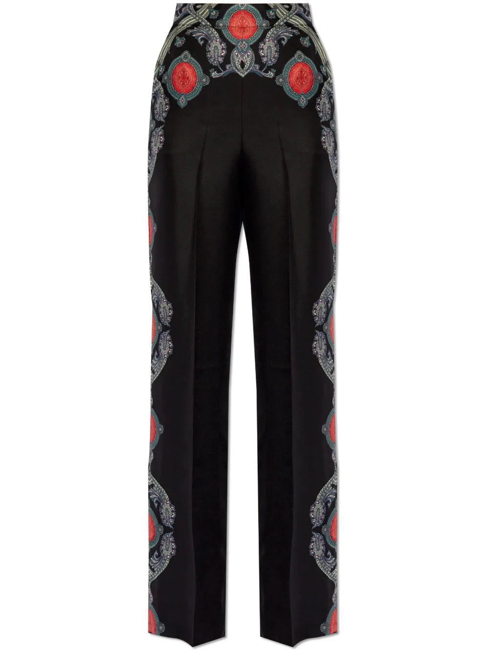 Paisley Flared Silk Trousers