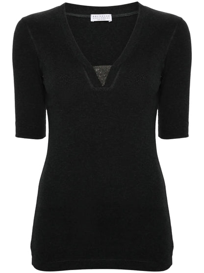 Monili-Embellished T-Shirt