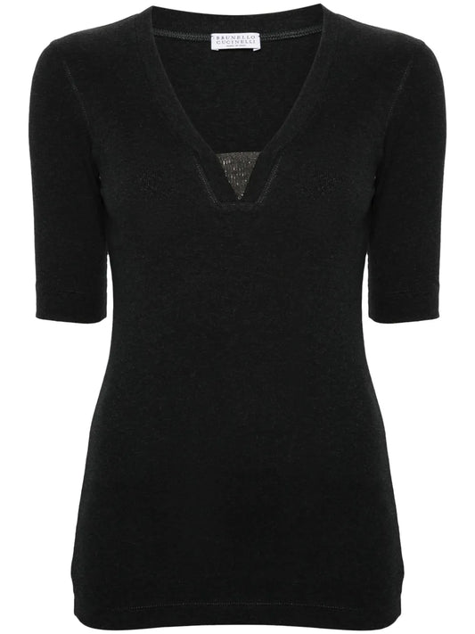 Monili-Embellished T-Shirt
