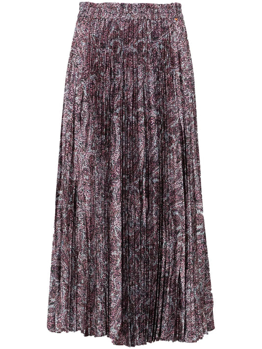 Abstract Pattern Midi Skirt