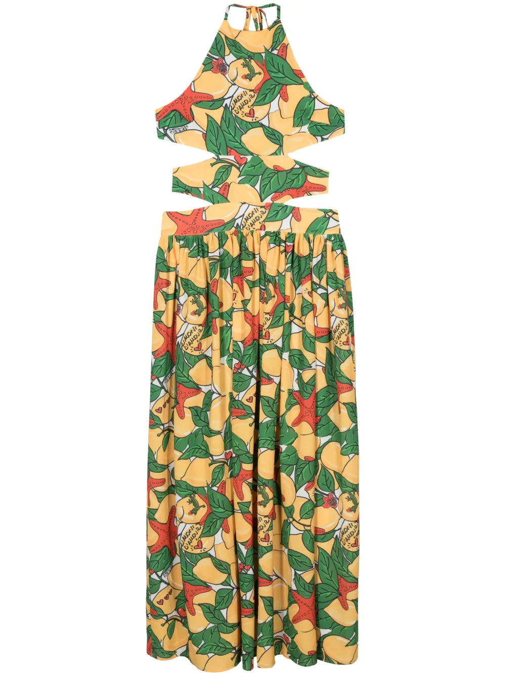Lemon-Print Maxi Dress