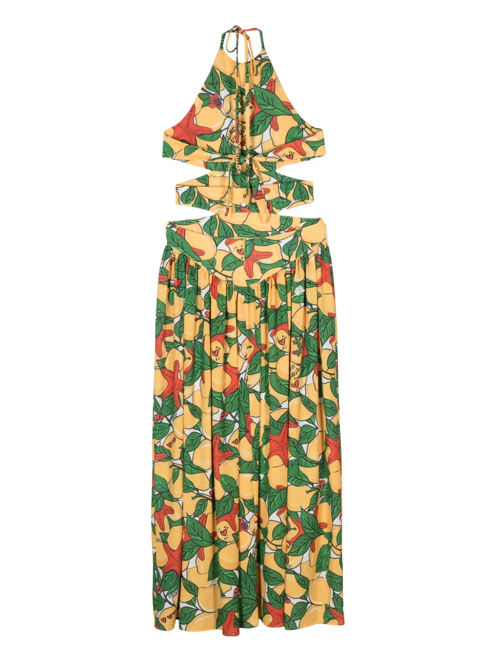 Lemon-Print Maxi Dress