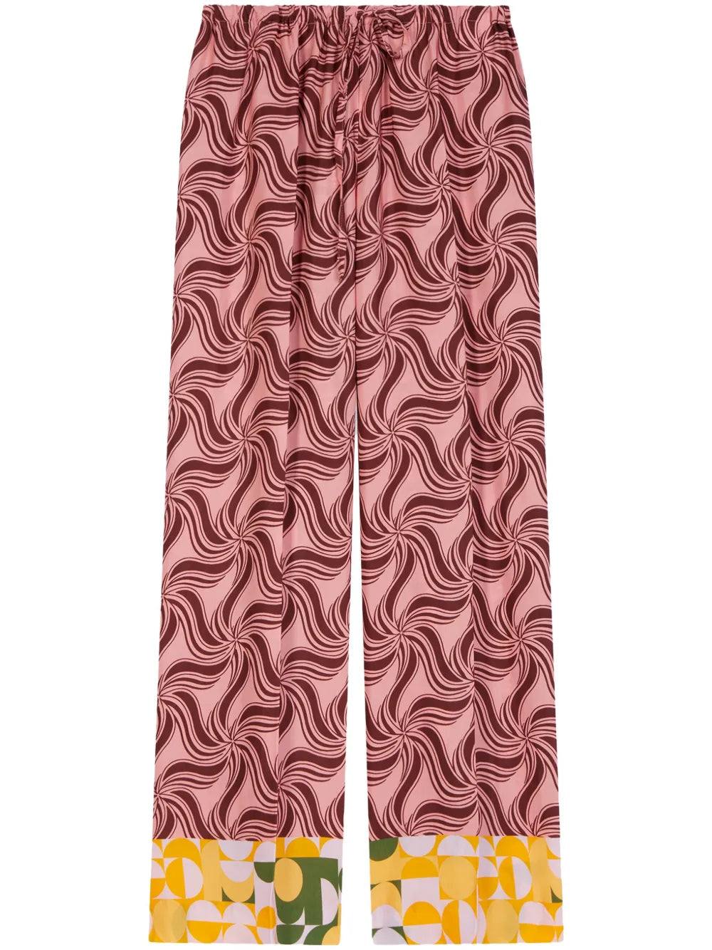 Swirl-Print Wide-Leg Trousers