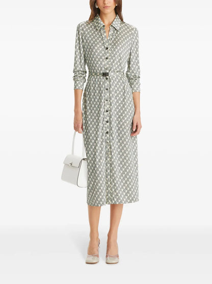 Pattern-Print Midi Shirtdress