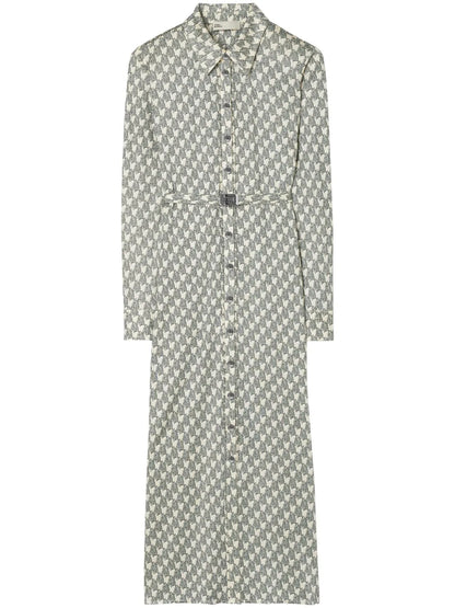 Pattern-Print Midi Shirtdress