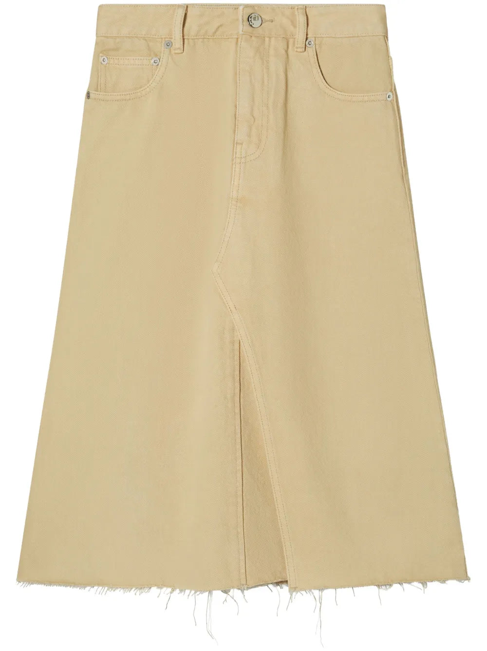 Deconstructed Denim Midi Skirt
