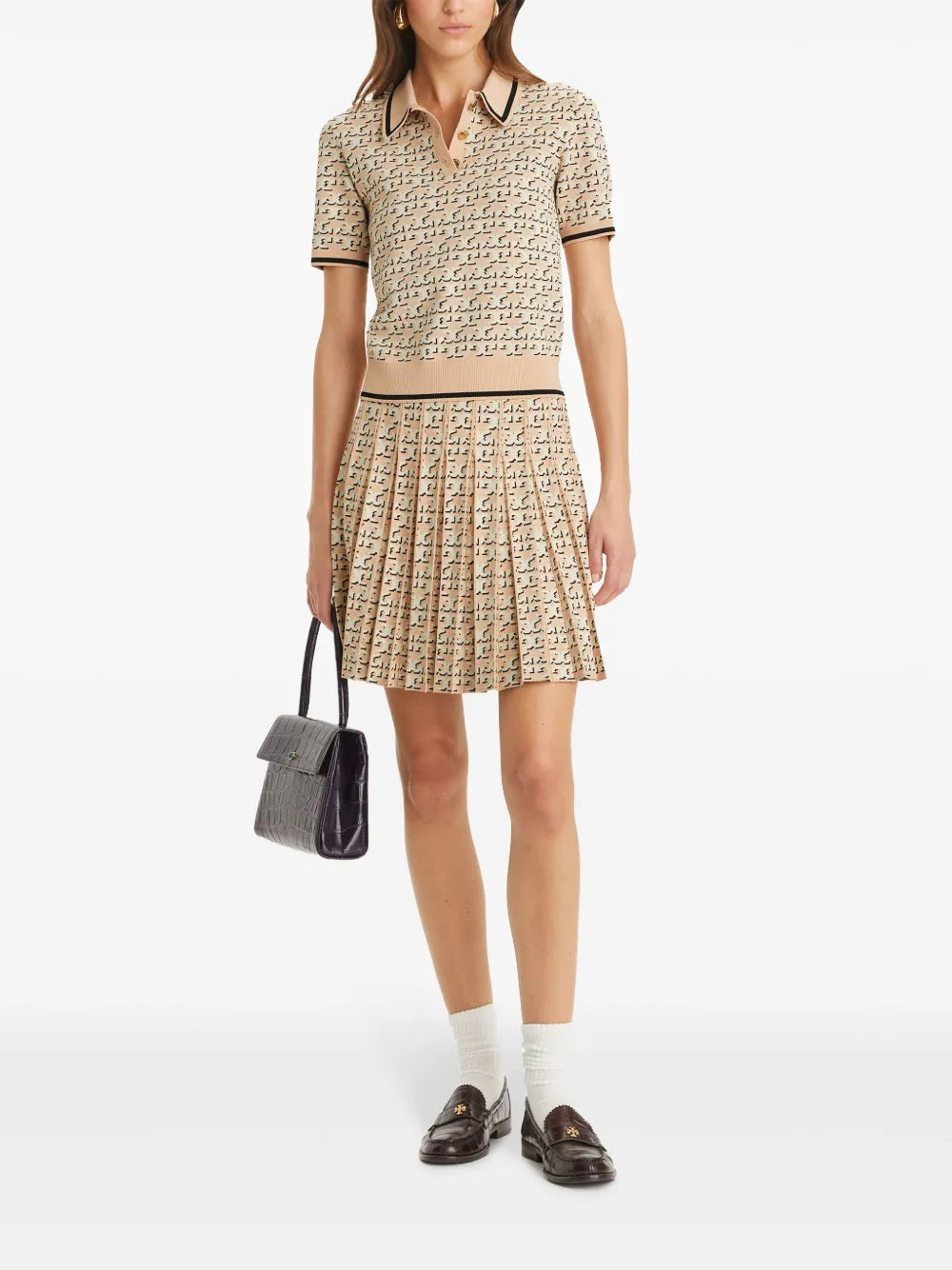 Monogram Jacquard Polo Top