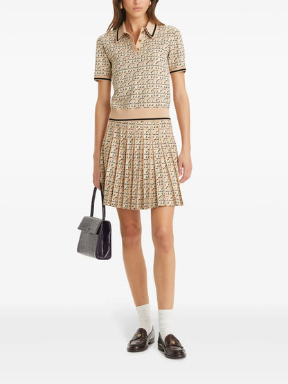 Monogram Jacquard Polo Top