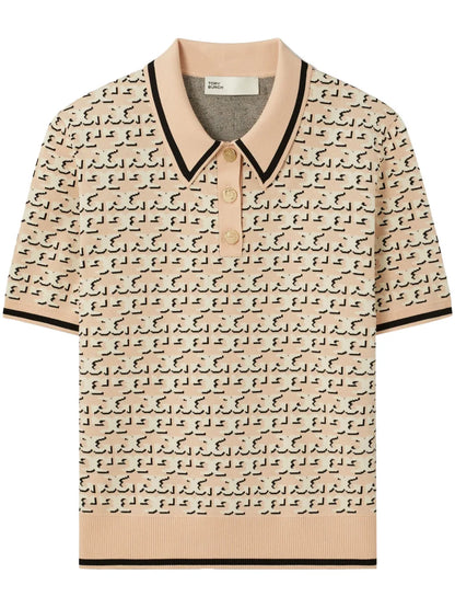 Monogram Jacquard Polo Top