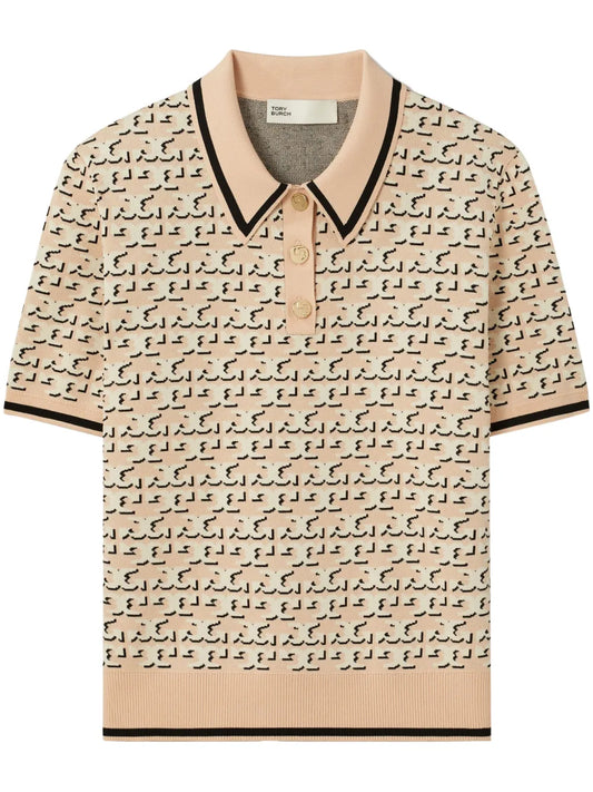 Monogram Jacquard Polo Top