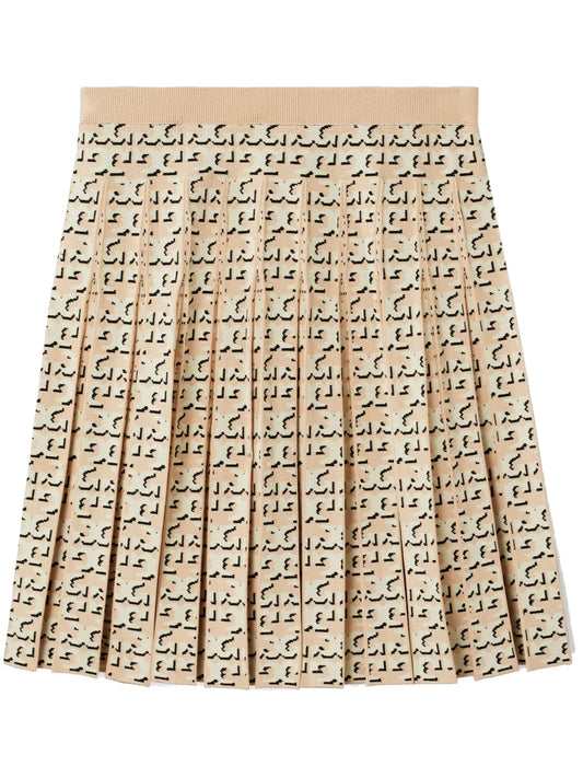 T Monogram Pleated Skirt