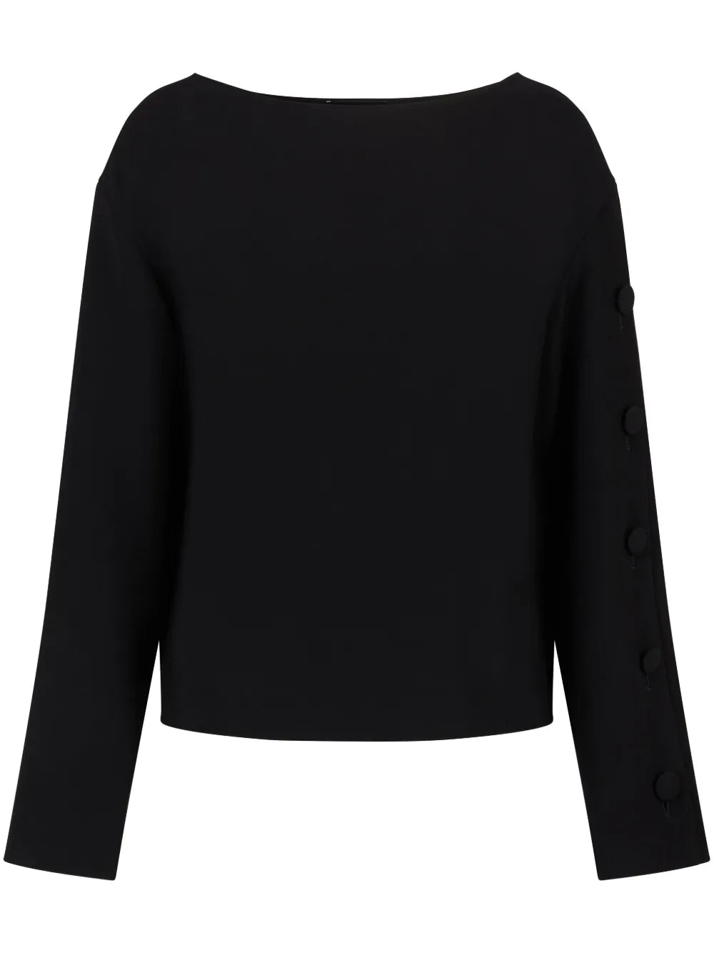 Button-Embellished Long-Sleeve Blouse