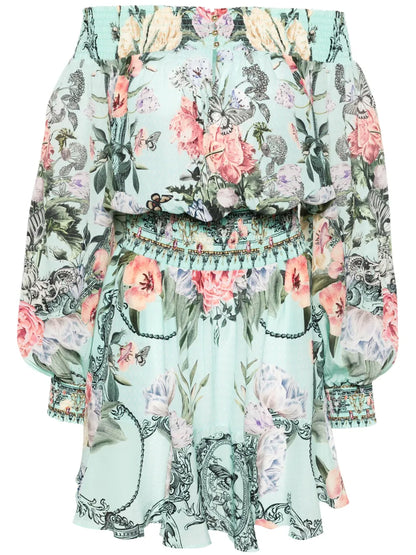 Off-Shoulder Floral Mini Dress