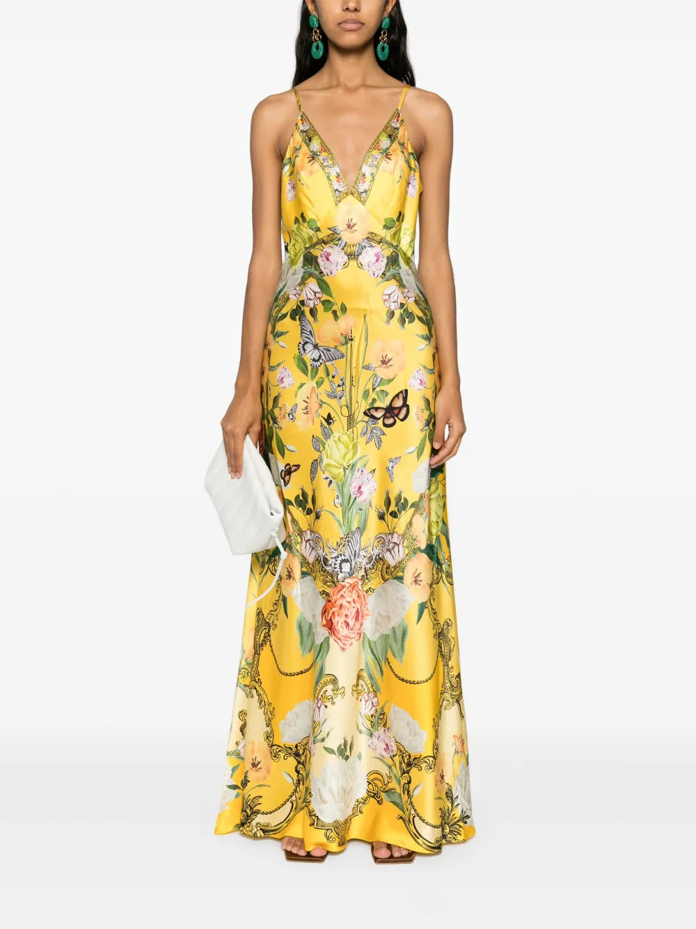 Floral Silk Maxi Dress