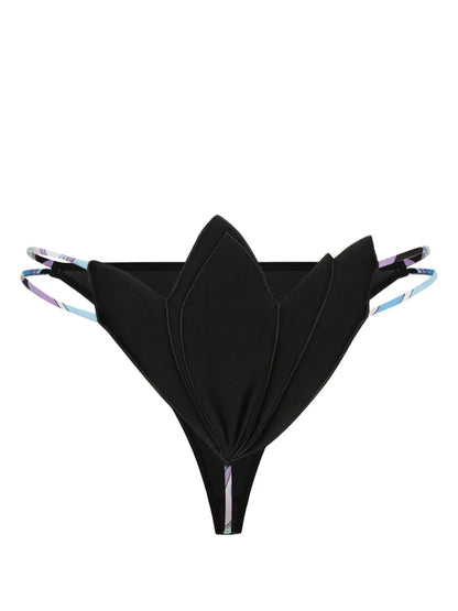 Floral-Appliqué Bikini Bottoms
