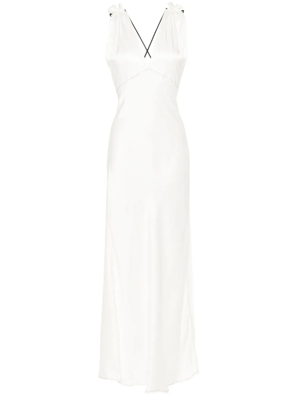 V-Neck Satin Maxi Dress