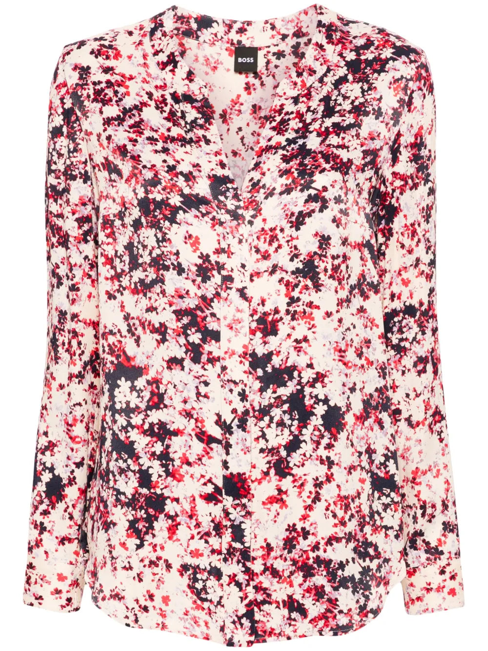 Floral-Print Satin Shirt