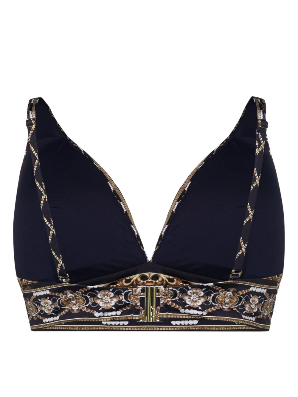Graphic-Print Triangle Bikini Top