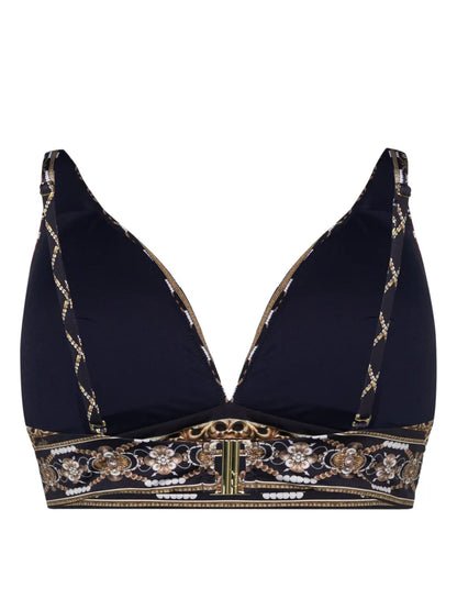 Graphic-Print Triangle Bikini Top