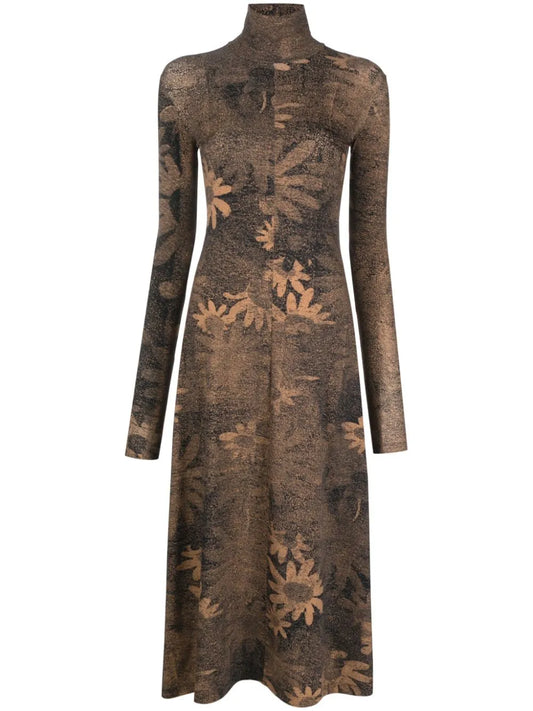 Floral-Print Midi Dress