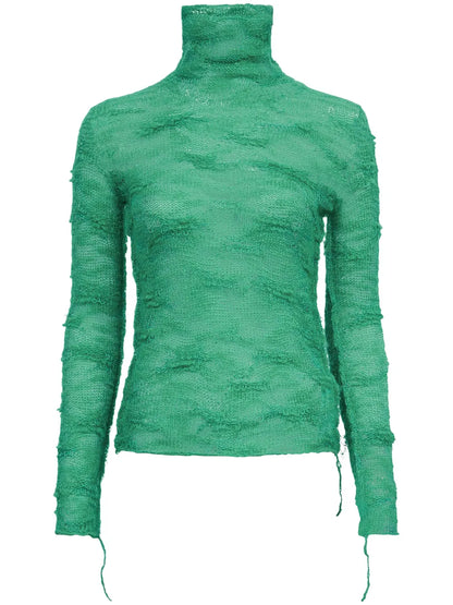 Semi-Sheer Roll-Neck Jumper