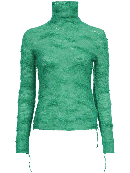 Semi-Sheer Roll-Neck Jumper